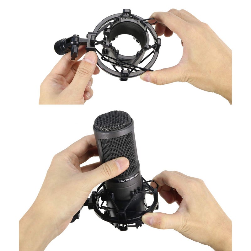 SUNMON AT2020 Shock Mount with Windscreen, Shock Mount Stand with Foam Pop Filter for Audio Technica AT2020 AT2035 AT4040 AT2020USB ATR2500x Condenser Micphone - Image 5